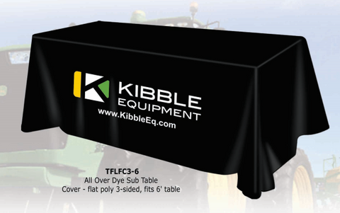 Kibble Dye Subliminated 6 Ft. Table Cloth - Starting at $275.00